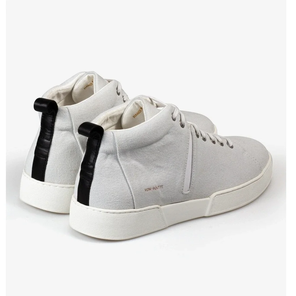 Von-Routte Lyon Mid Top Canvas Sneakers Off White‎ Mens Shoes Size 41 (US 8)